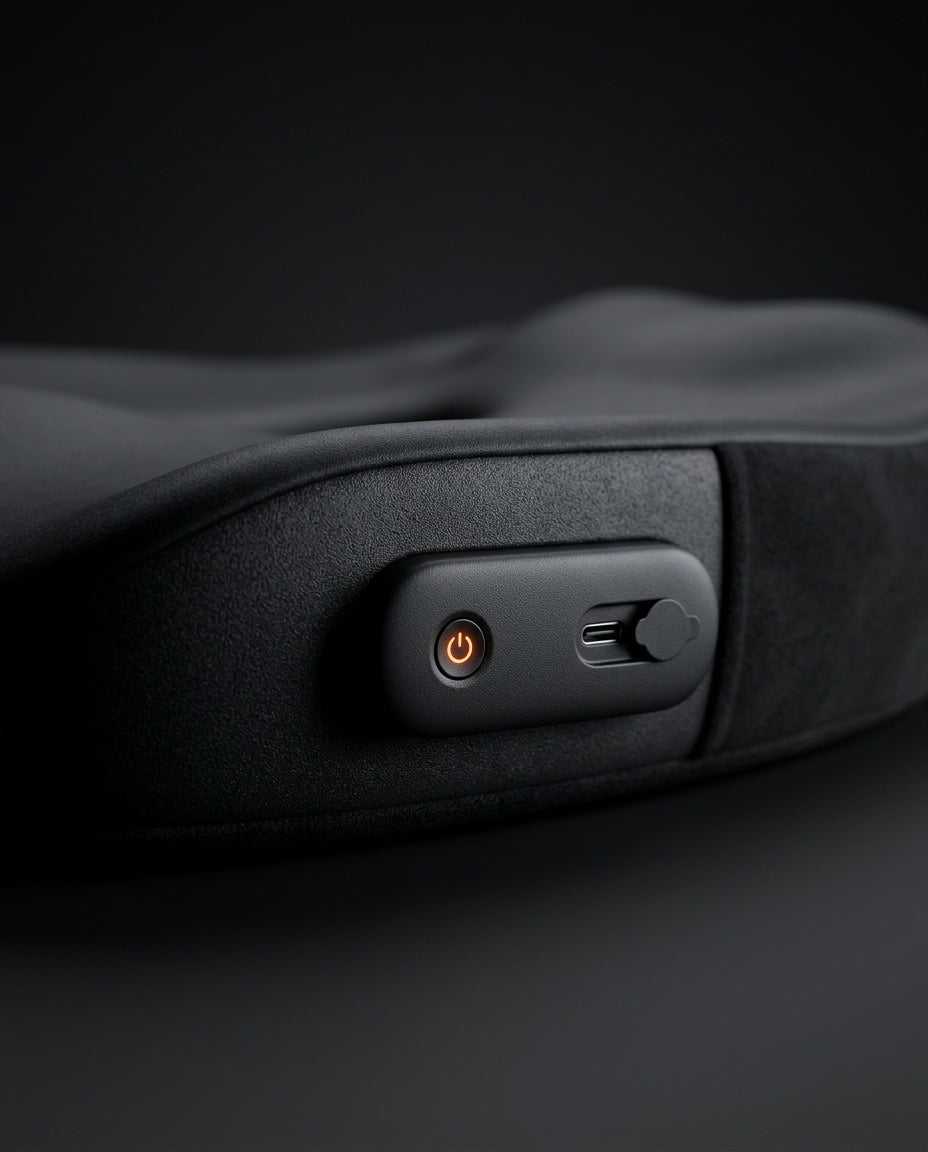 Coussin d'assise en mousse à mémoire de forme avec vibration – soutien au bureau, en voiture et sur la route – image du produit 8