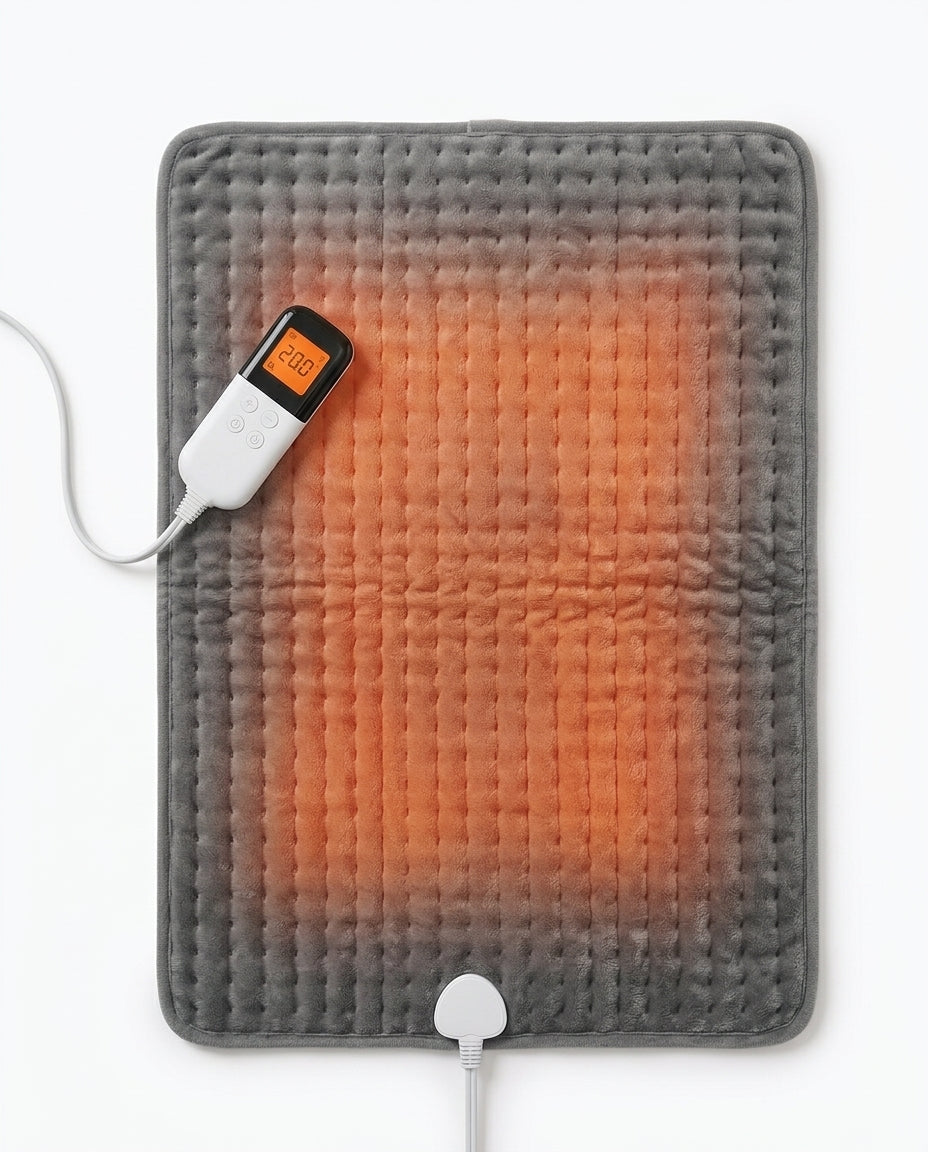 Coussin chauffant électrique PyreFit déplié, vue de dessus