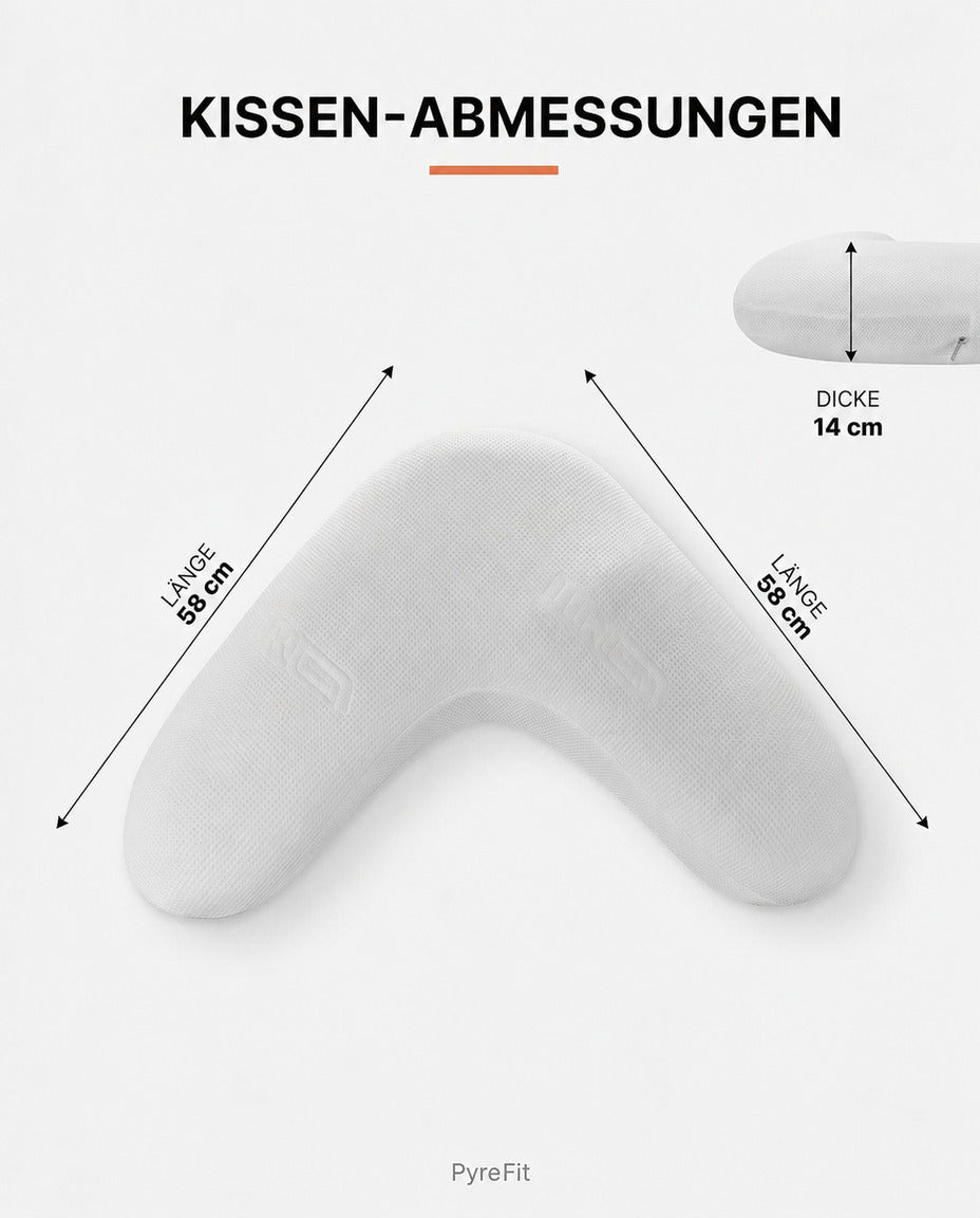 Oreiller en mousse à mémoire de forme pour dormeurs sur le côté – forme en V pour la tête, la nuque et les jambes – image du produit 9