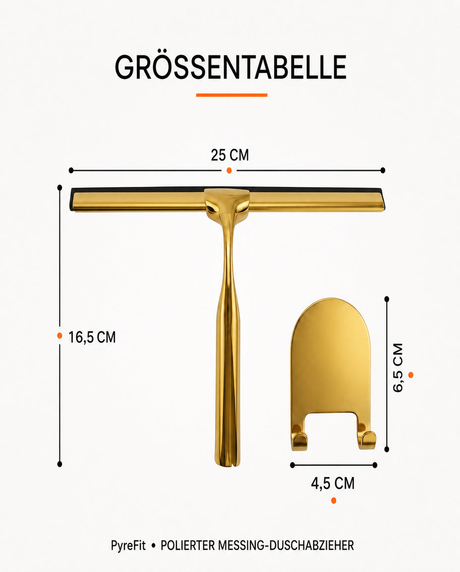 Raclette de douche en laiton avec support mural – verre sans traces pour la douche et le miroir – image du produit 9