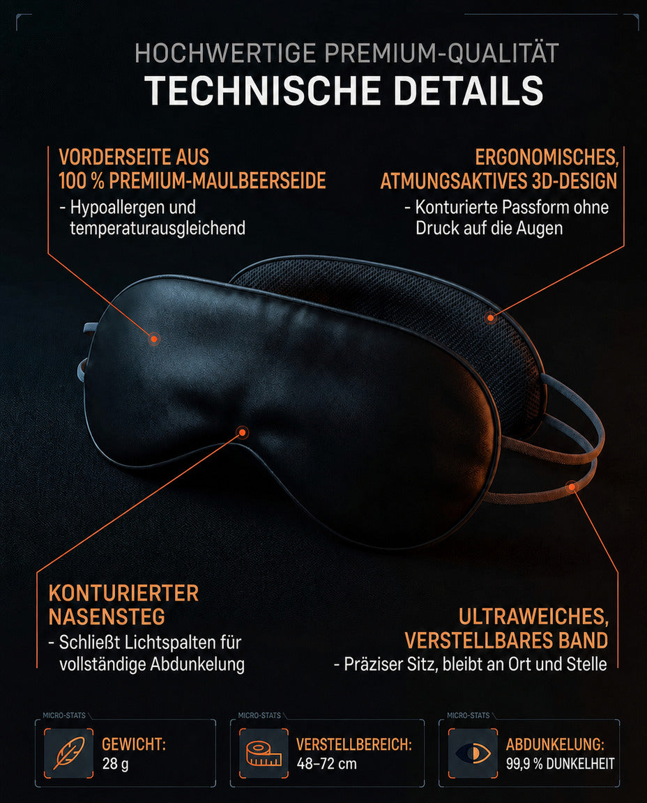 Masque de sommeil en soie à forme profilée – obscurité totale à la maison comme en déplacement – image du produit 8