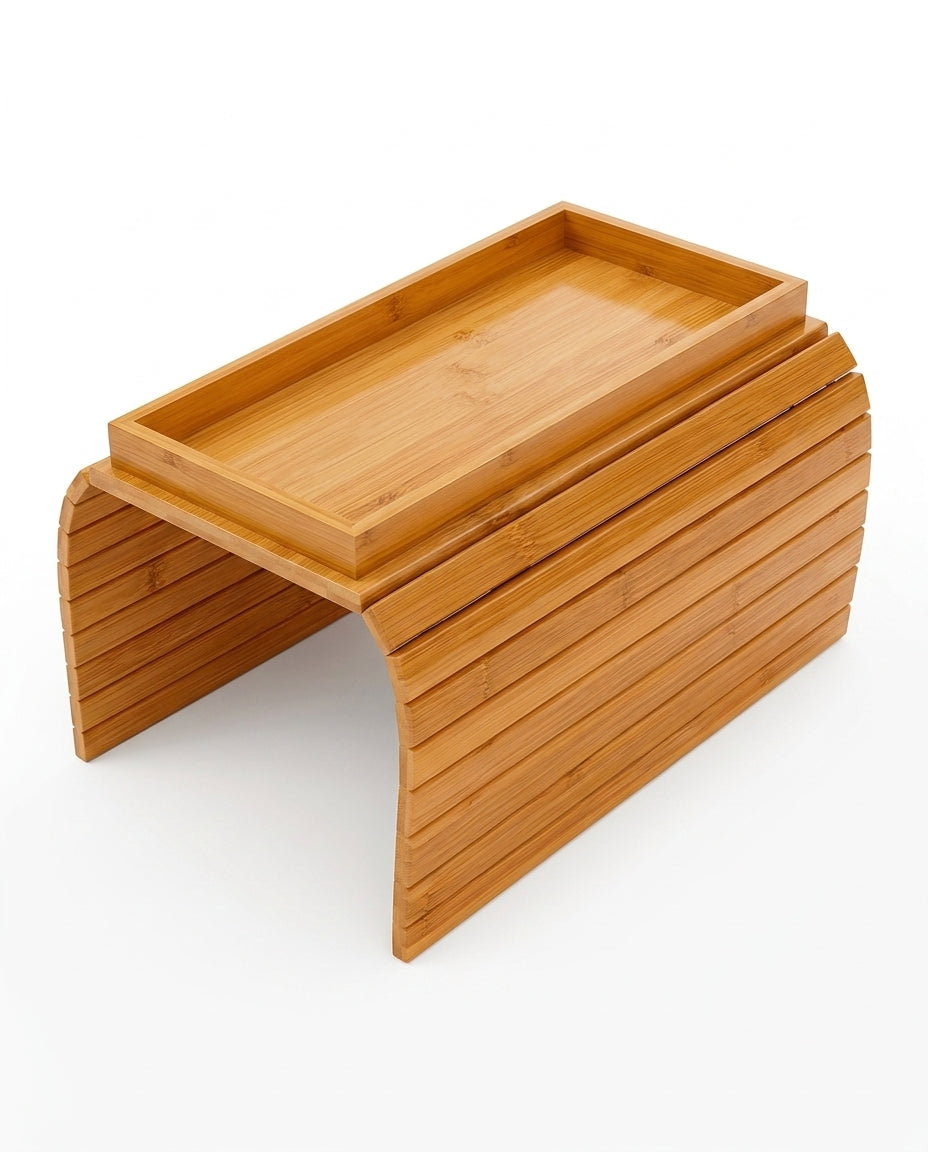 Bamboo Sofa Armrest Tray – Foldable Rest for Your Mug, Book and Remote – product image 5