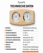 Wooden Sauna Thermometer and Hygrometer – Heat and Humidity at a Glance – product image 9