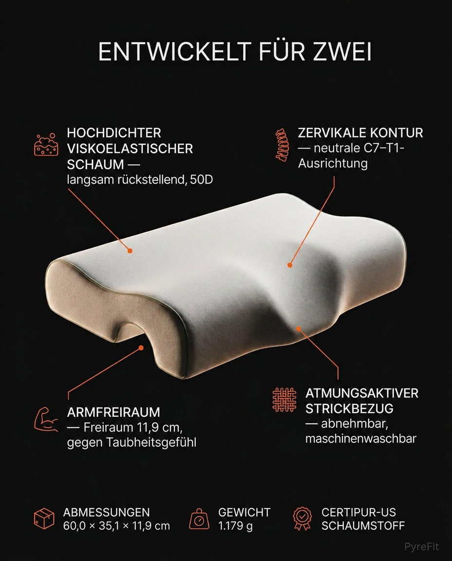 Oreiller pour couple avec passage pour le bras – se coller sans avoir le bras engourdi – image du produit 8