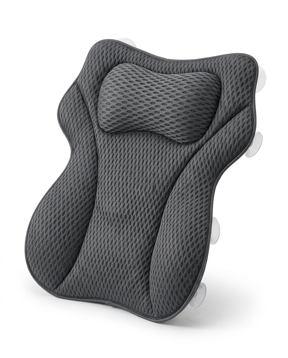 Coussin de bain pour le dos et la nuque – appui avec ventouse puissante et filet à séchage rapide – image du produit 7