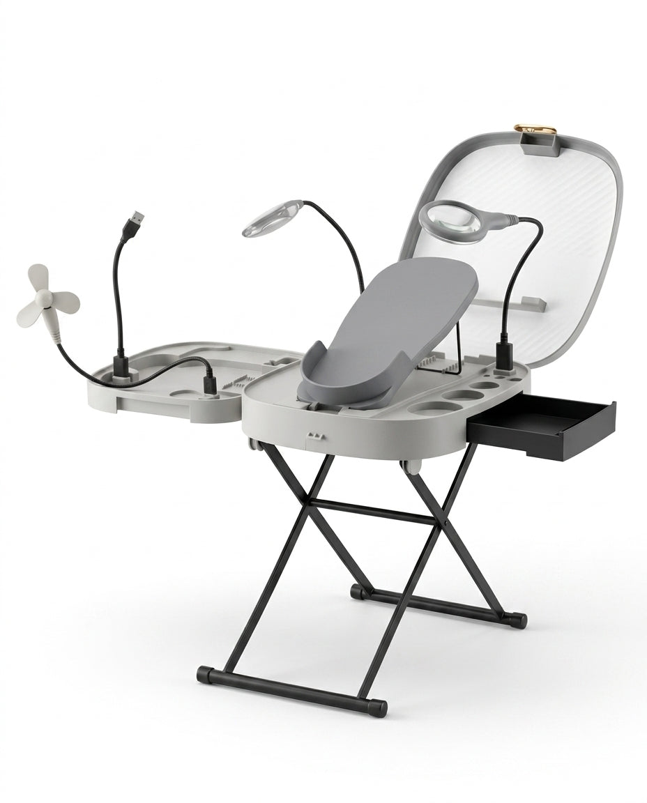 Foot Care Station with Light and Mirror – Raised Platform for At-Home Pedicures – product image 8
