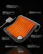 Infographie sur la conception et les fonctions du coussin chauffant électrique
