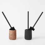 Ceramic toilet brush holder with ribbed design – keeps the brush out of sight in the bathroom – product image 9