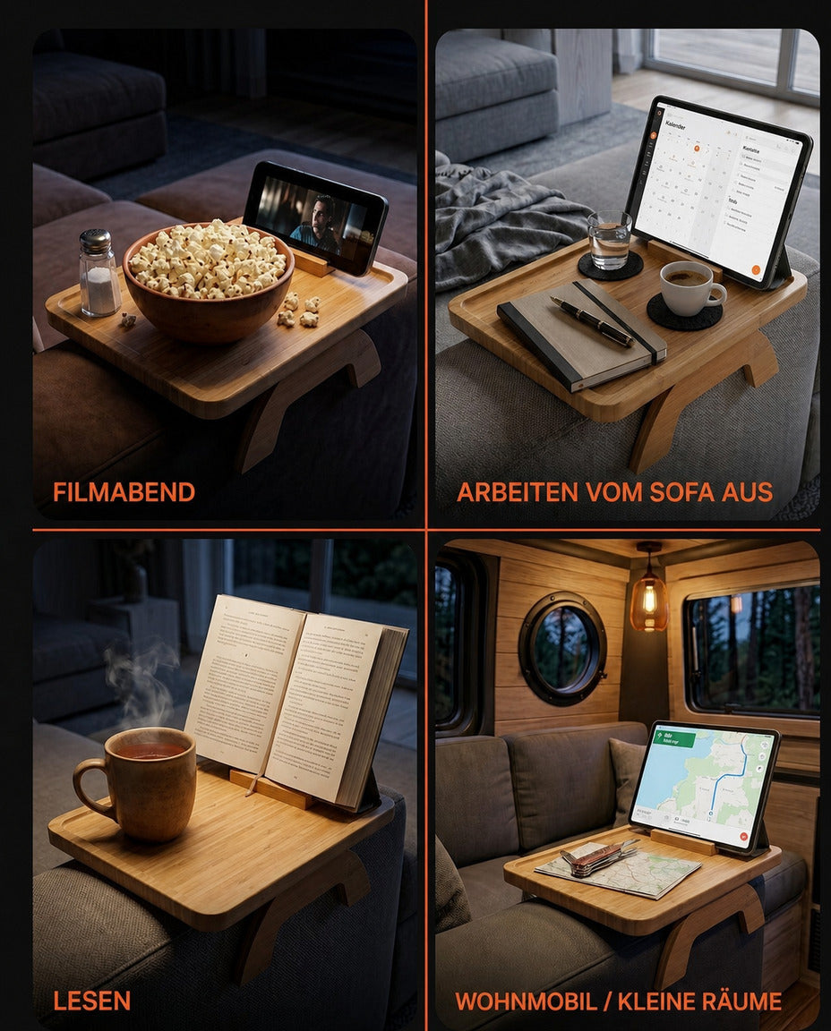 Sofa Armrest Tray with Rotating Phone Holder – Hands-Free Comfort on the Couch – product image 9