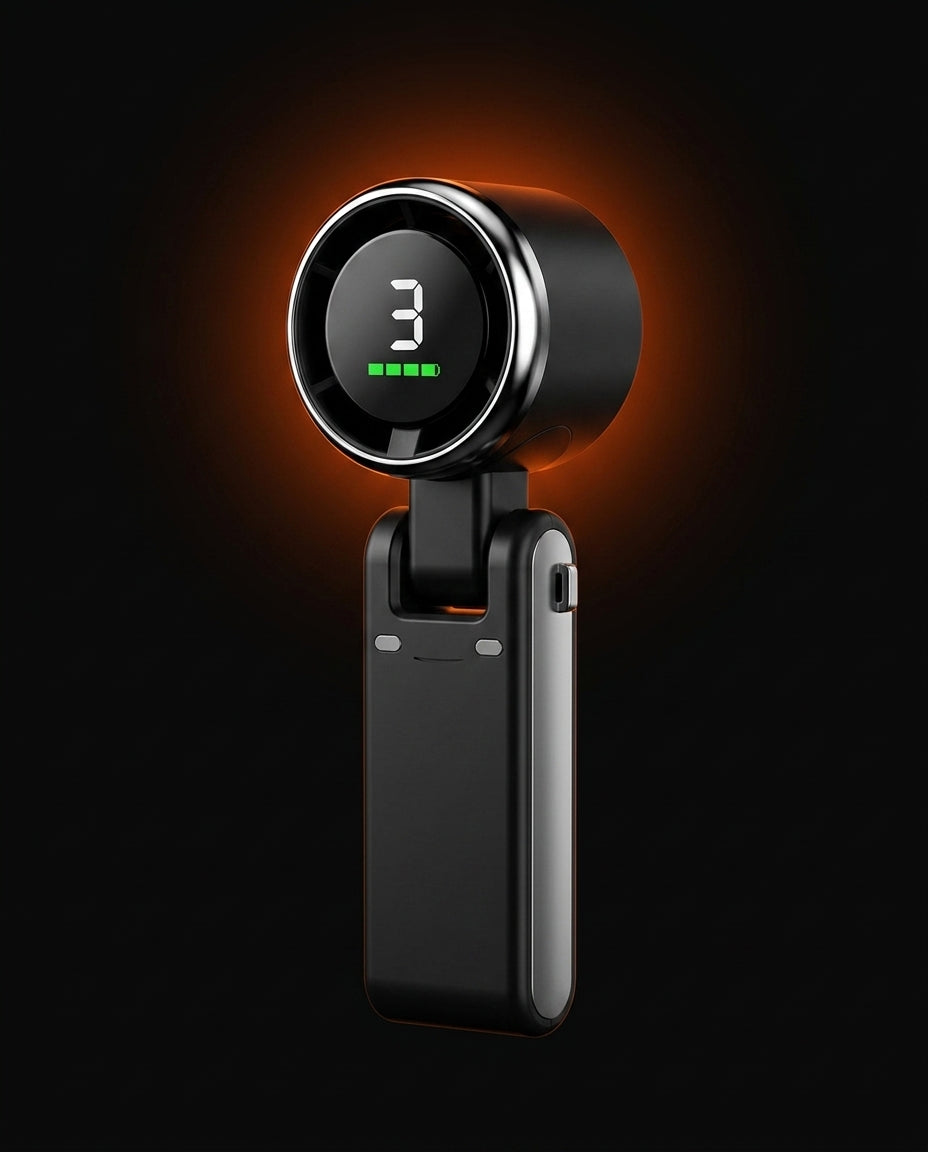 Turbo Handheld Fan with Digital Display – Foldable and USB-C Rechargeable – product image 11