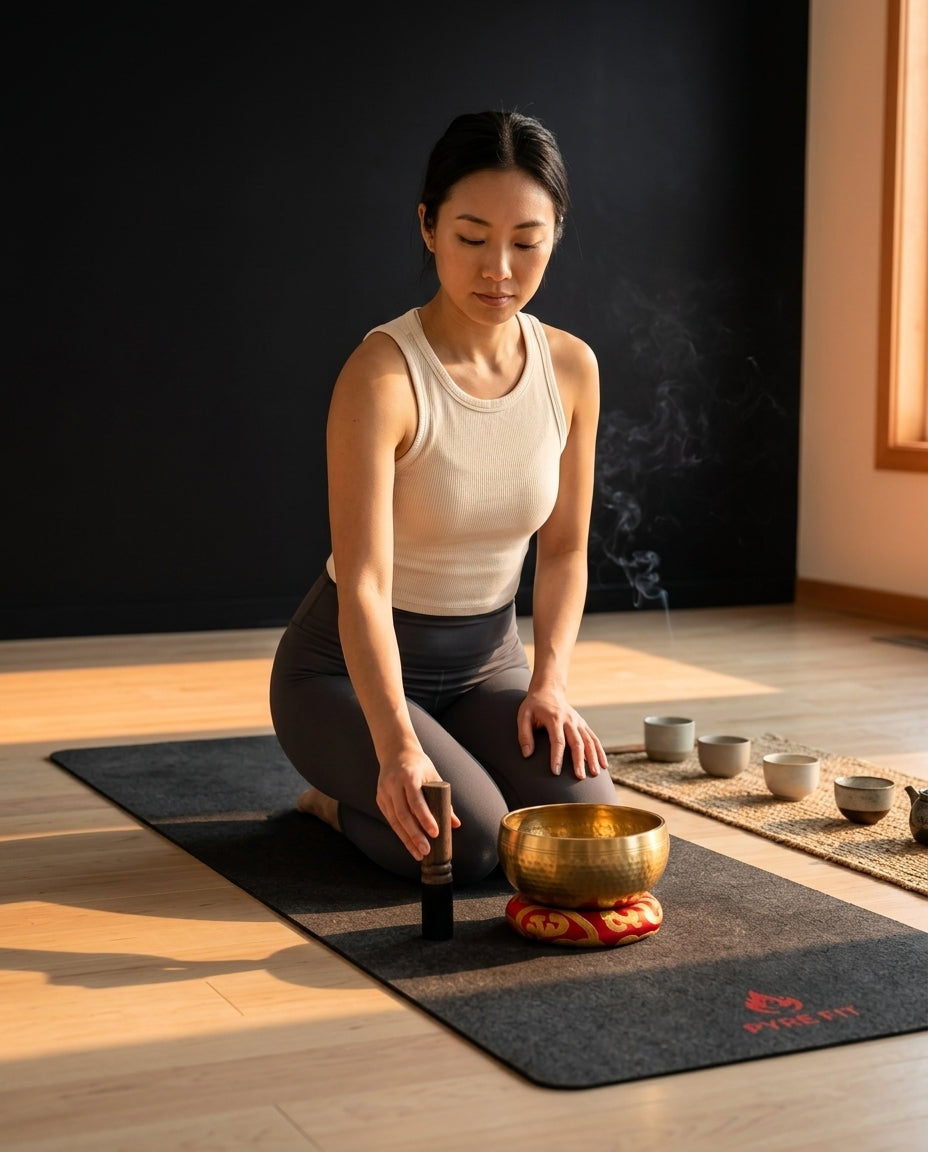 Handcrafted Copper Singing Bowl with Mallet and Cushion – for Meditation – product image 10