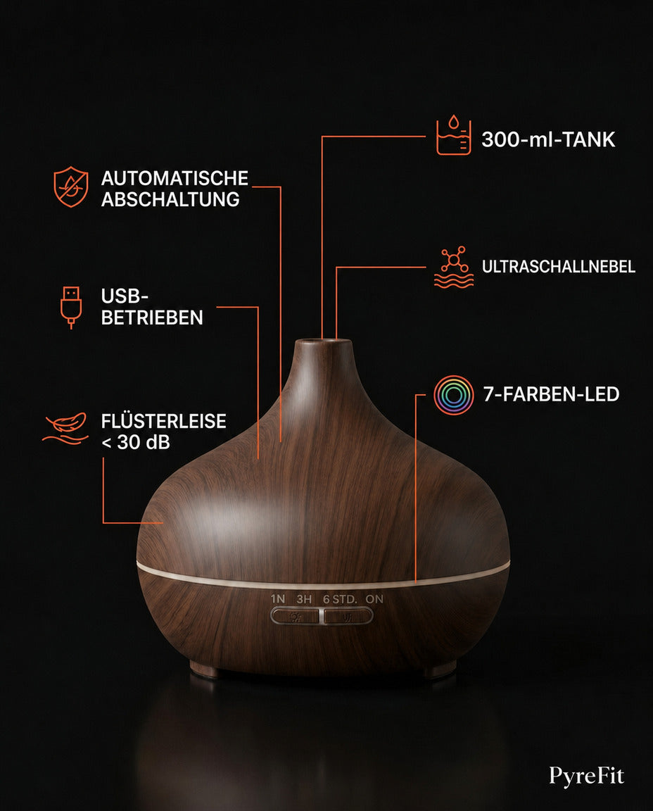 Diffuseur d'arômes à lumière colorée – diffusion ultrasonique au fini bois pour une pièce plus apaisante – image du produit 10