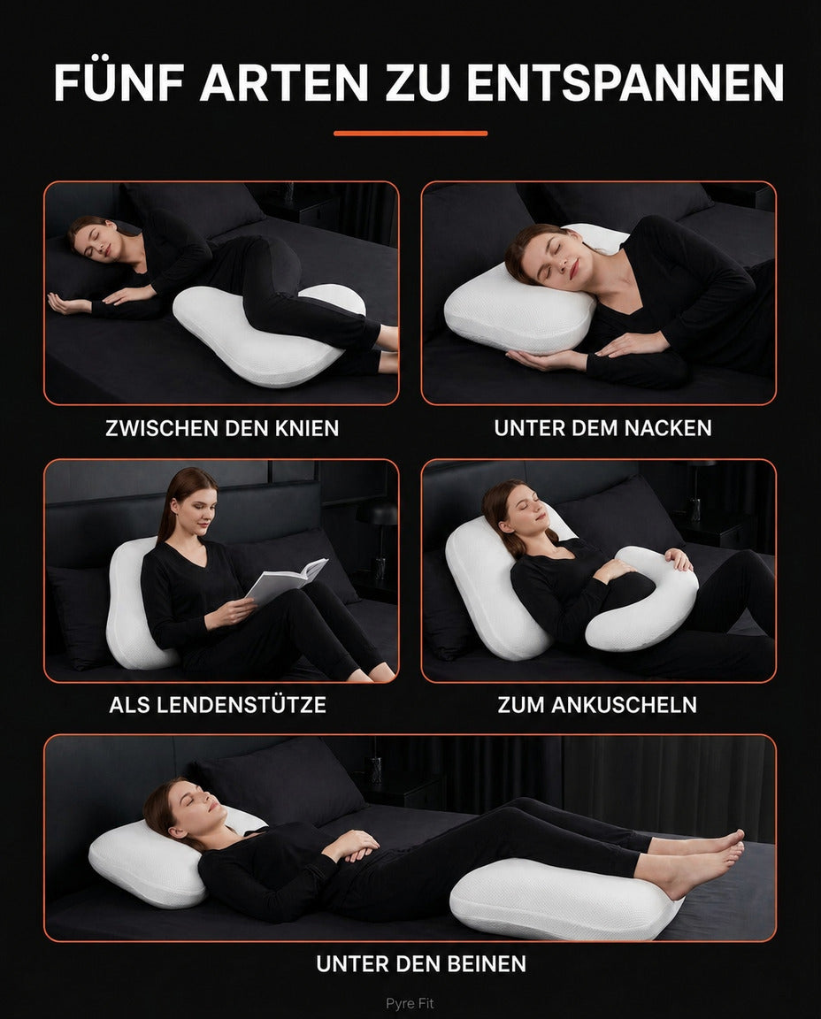 Oreiller en mousse à mémoire de forme pour dormeurs sur le côté – forme en V pour la tête, la nuque et les jambes – image du produit 11