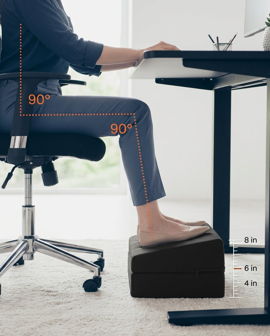 Repose-pieds ergonomique de bureau – 3 hauteurs pour la posture et le confort assis – image du produit 11