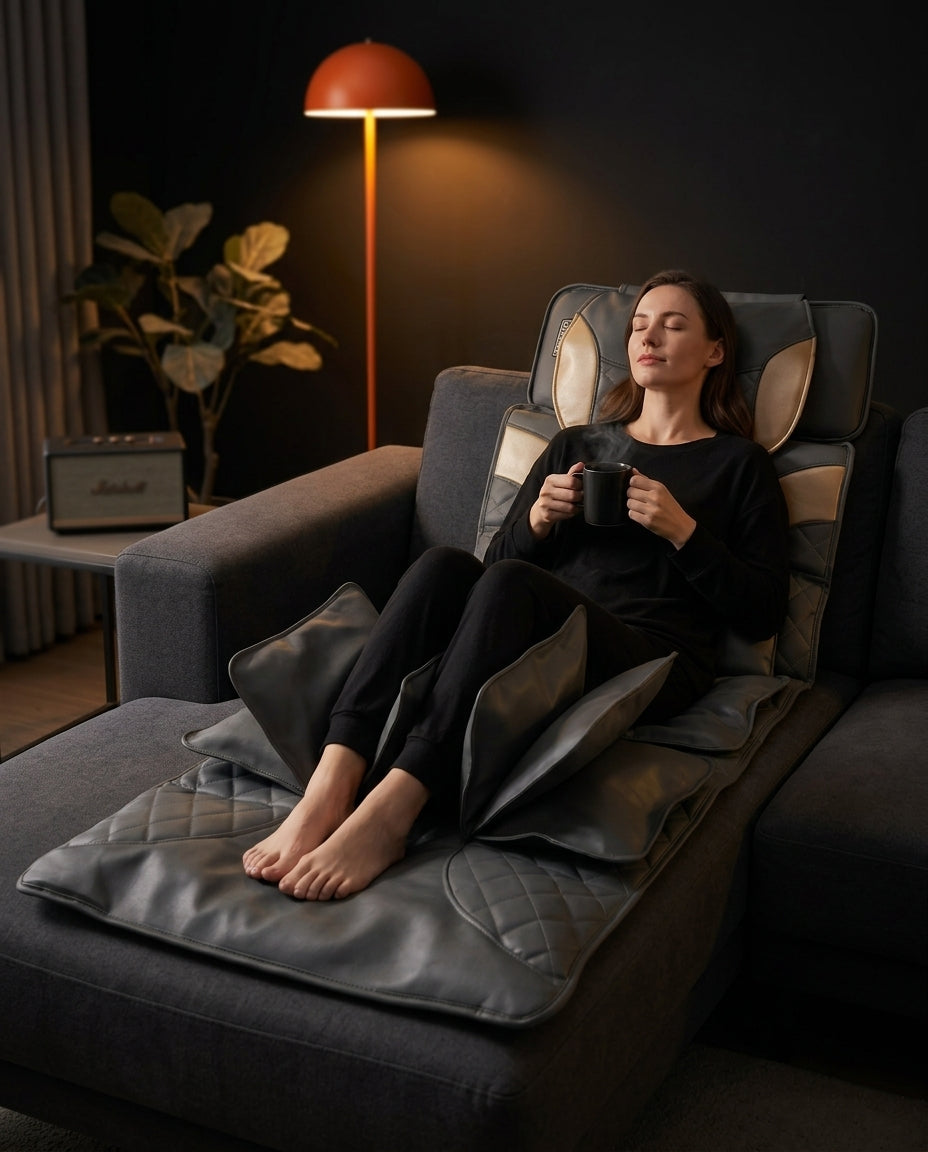 Matelas de massage chauffant à pression d'air – détente de tout le corps avec soutien lombaire – image du produit 10