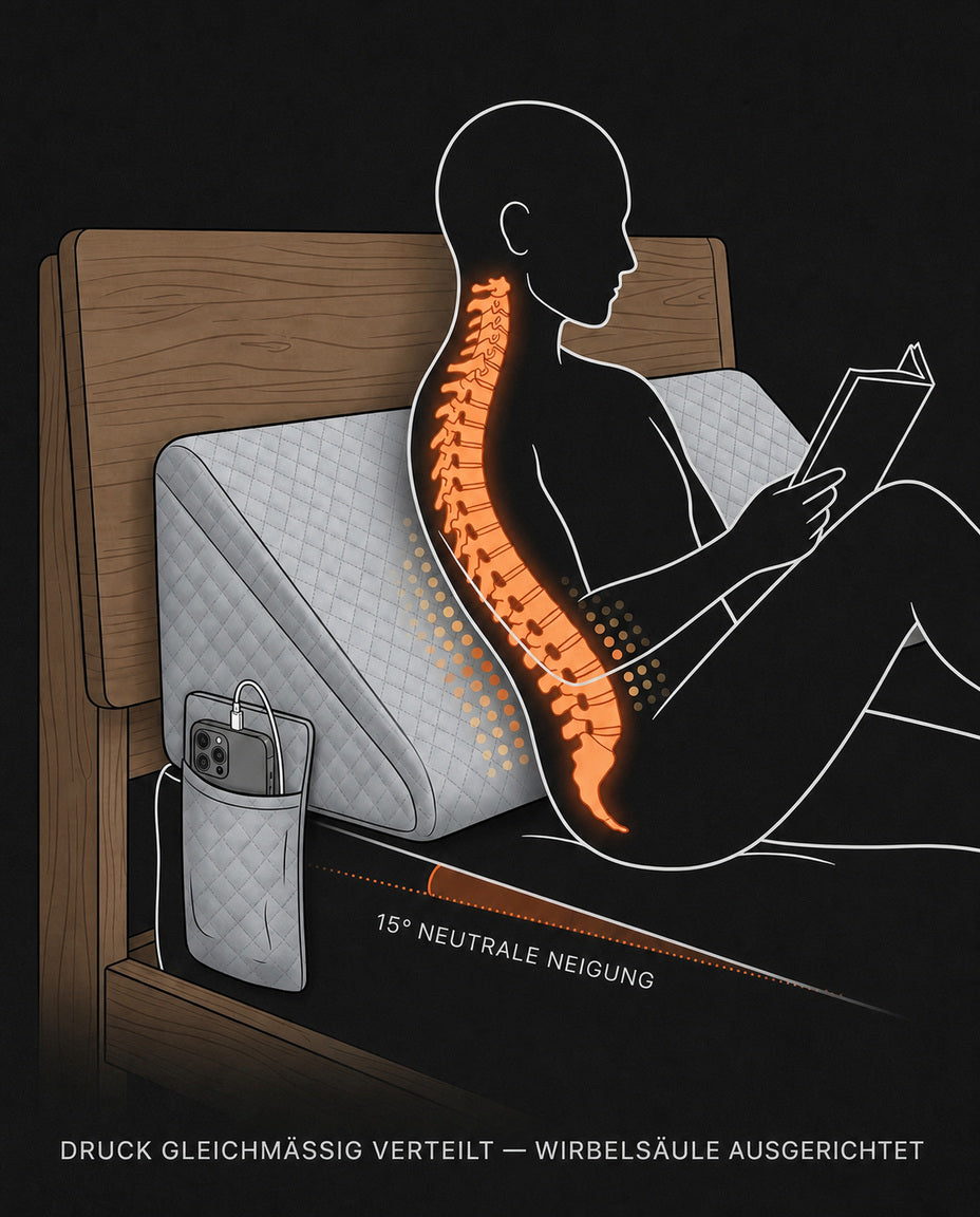 Coussin triangulaire en mousse à mémoire de forme pour le lit – inclinaison douce pour lire et se détendre – image du produit 12