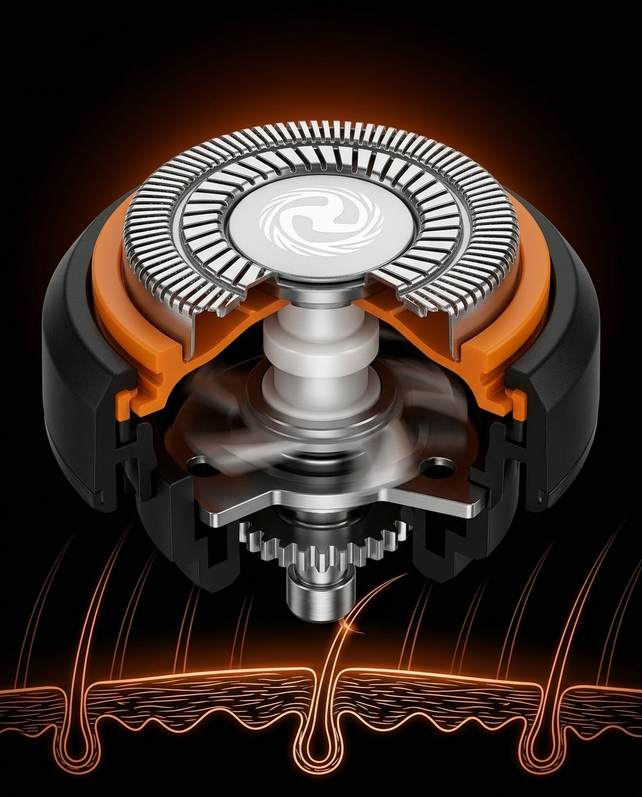 Head shaver with 7 pivoting heads – a fast wet and dry shave – product image 12