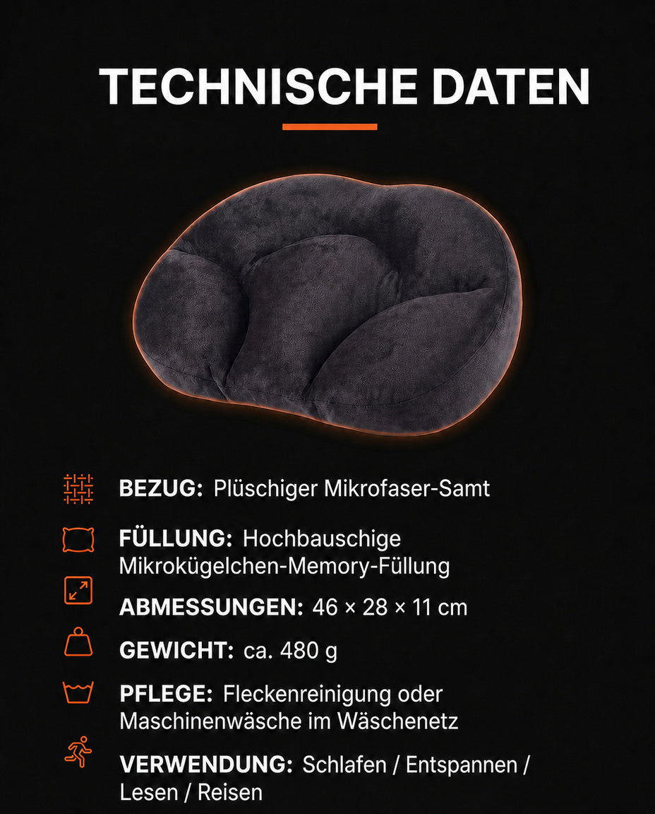 Oreiller cervical en forme d'œuf – soutien ergonomique pour dormeurs sur le dos et sur le côté – image du produit 14