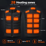 Unisex heated vest PyreFit Aurina: 28 heating zones across the collar, shoulders, chest, back and lower back