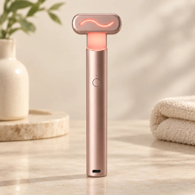 Red light facial device with handle – product view