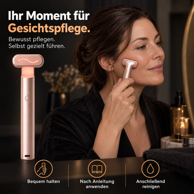 Red light facial device – used on the cheek