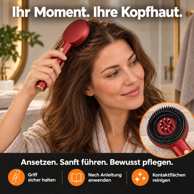 Red light scalp massage comb – correct use on the scalp