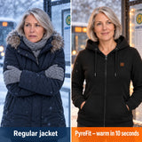 Comparison: regular winter jacket and Cosaro with heating