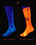 Heat graphic comparing the heated socks