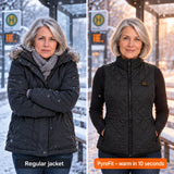 Comparison: regular winter jacket and Feinora with heating