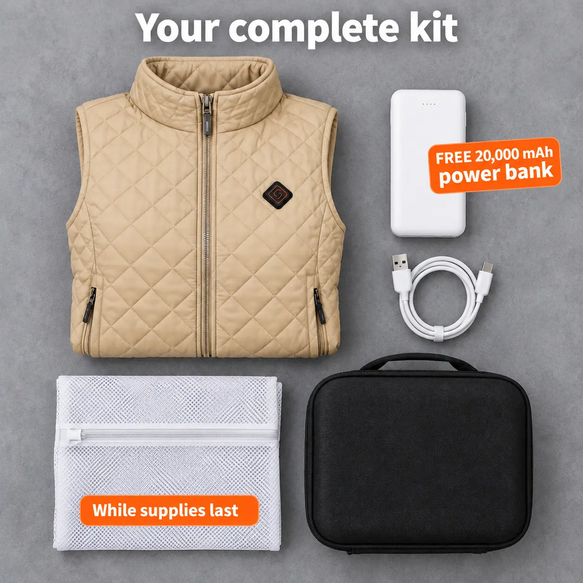 Complete Set: Librato, 20,000 mAh power bank, charging cable, laundry bag and storage bag