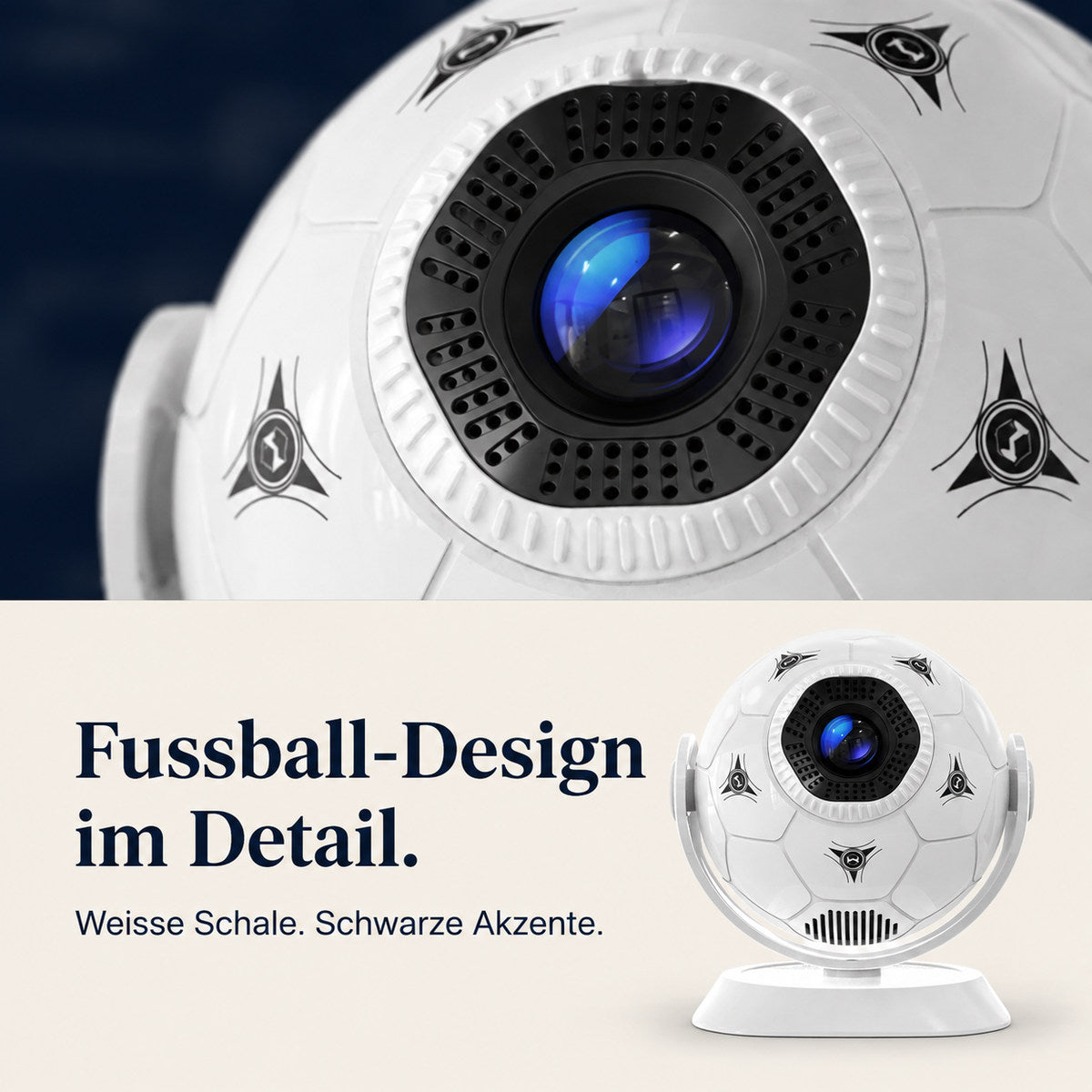 Magcubic HY300F – Soccer ball design up close.