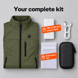 Complete Set: Mellora, 20,000 mAh power bank, charging cable, laundry bag and storage bag