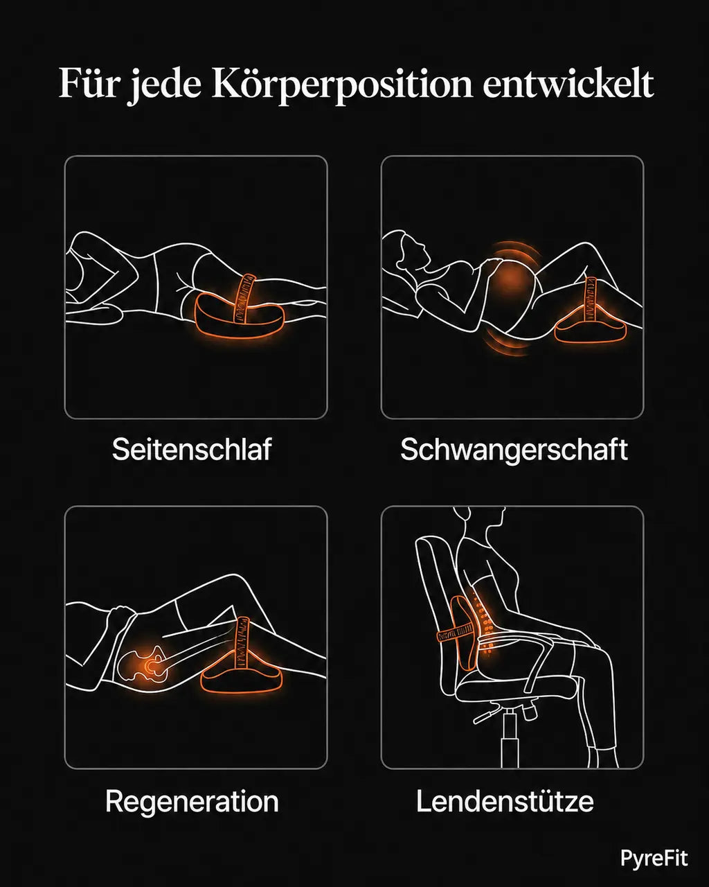 Ergonomic knee pillow for side sleepers – product view