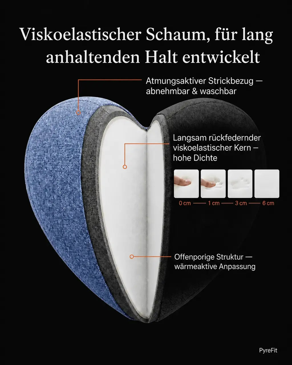 Ergonomic knee pillow for side sleepers – product view