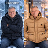 Comparison: regular winter jacket and Orielle with heating