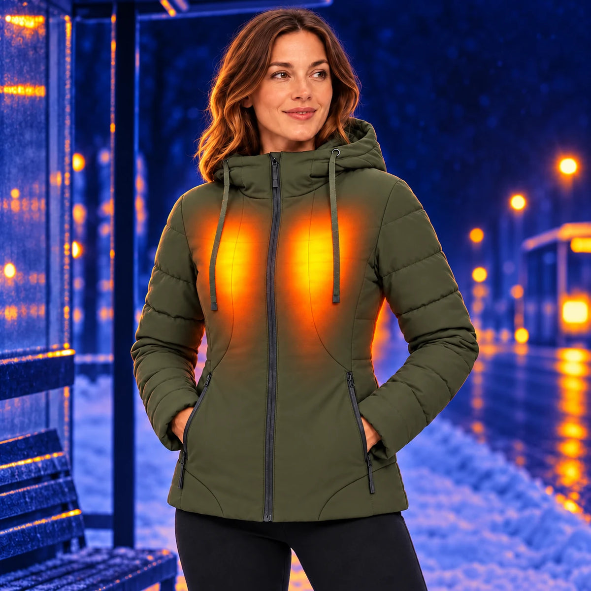 PyreFit Alpina en olive – chaleur en hiver