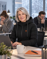 Manteau chauffant pour femme PyreFit Alpina au quotidien en hiver : au bureau
