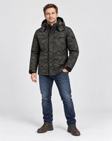 Manteau chauffant camouflage pour homme PyreFit Alpino, vue en pied
