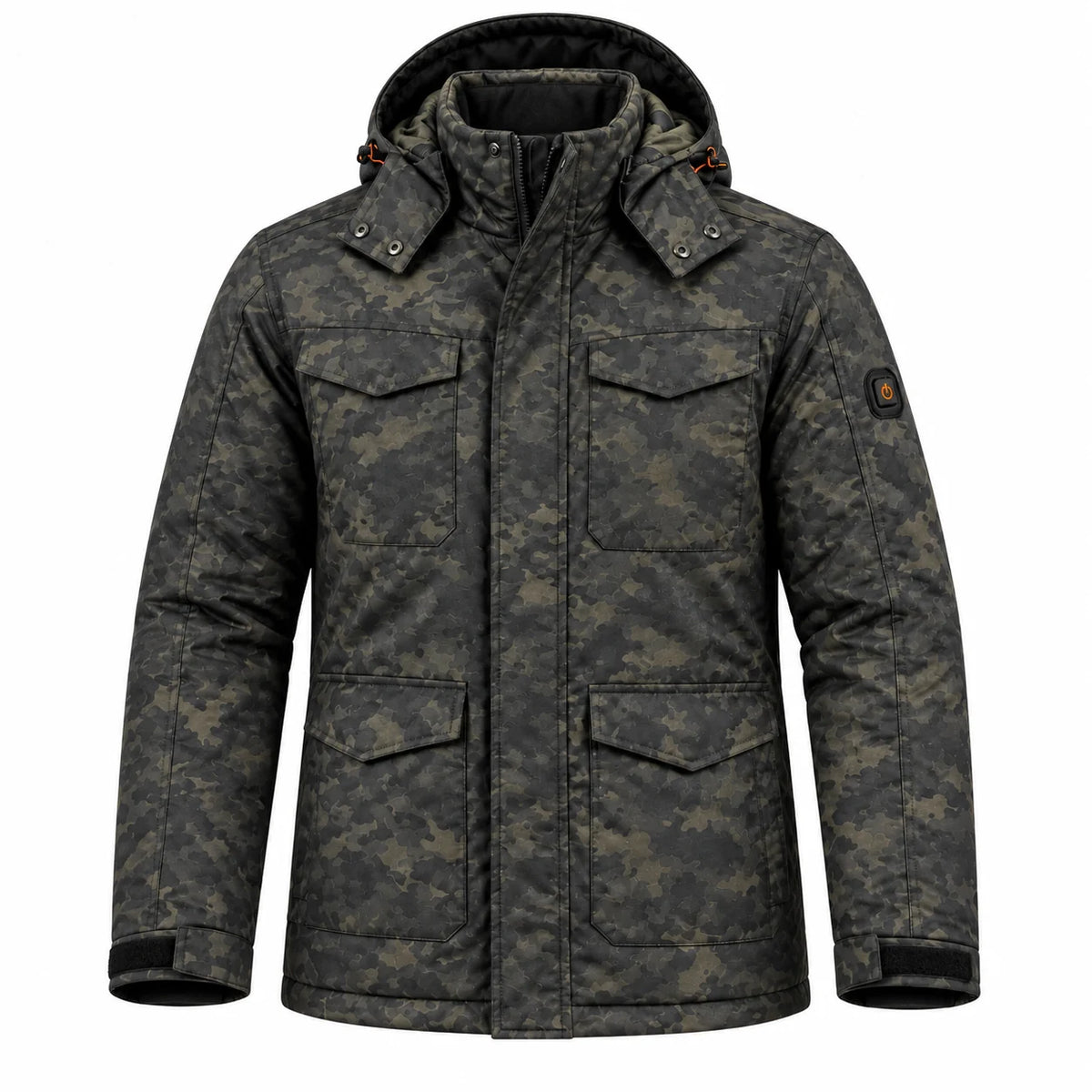 Manteau chauffant camouflage pour homme PyreFit Alpino, vue du produit sans mannequin