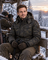 Manteau chauffant camouflage pour homme PyreFit Alpino au quotidien en hiver : dans le mirador