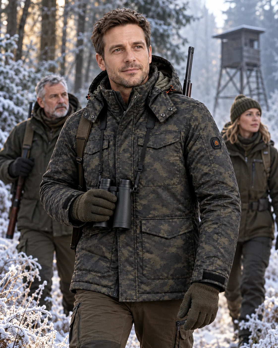 Manteau chauffant camouflage pour homme PyreFit Alpino au quotidien en hiver : sur le territoire de chasse