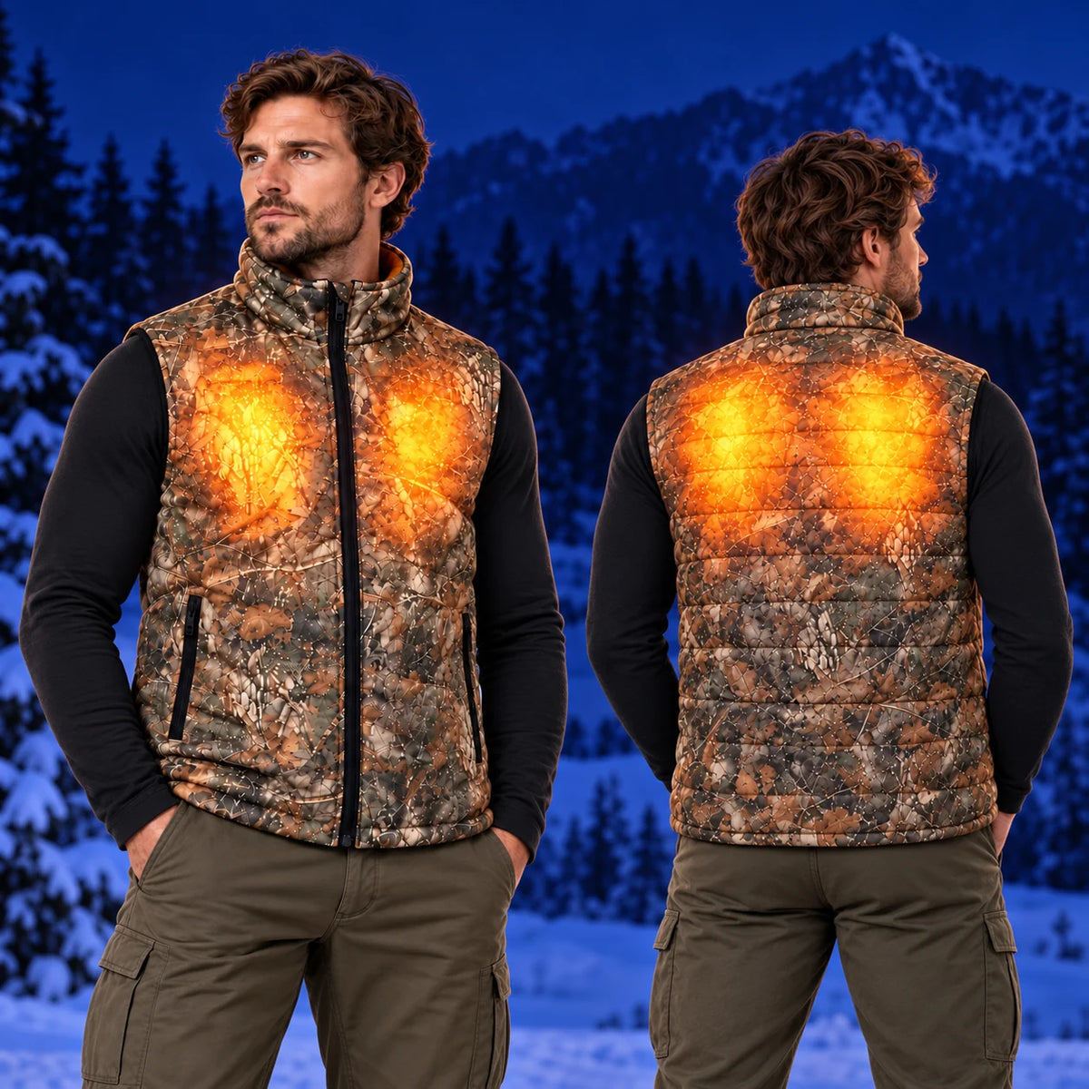 Veste chauffante sans manches réversible PyreFit Altor – chaleur à la poitrine et au haut du dos