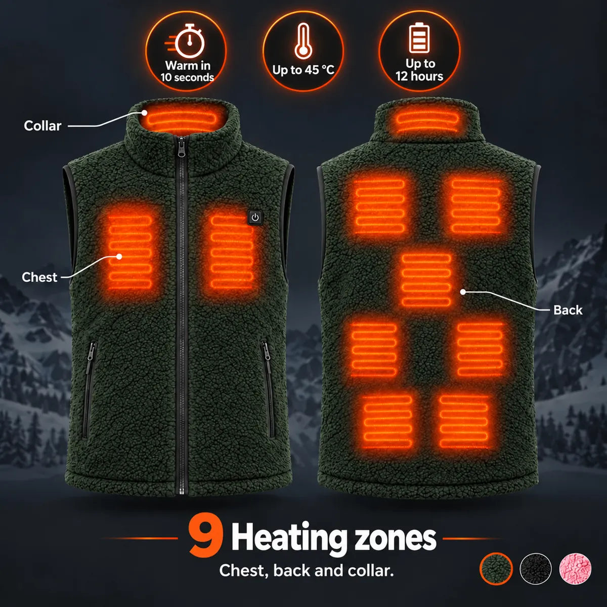 PyreFit Amparo in green – heating areas