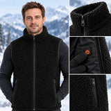Heated sherpa vest PyreFit Amparo, control button close-up