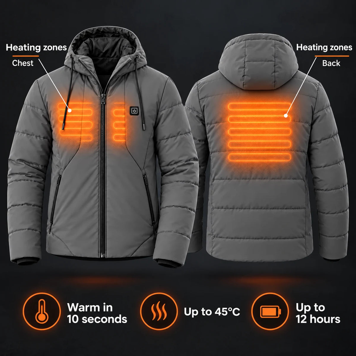PyreFit Apexia in grey – heating areas
