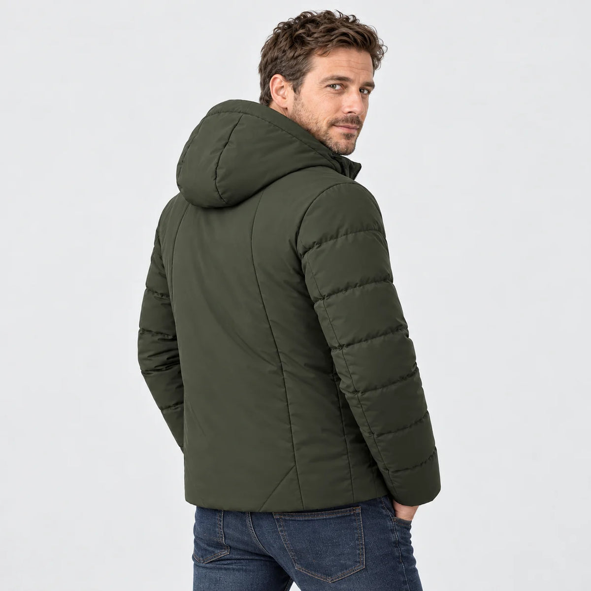 Men's heated jacket PyreFit Apexia, back view