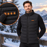 Unisex heated vest PyreFit Aurina, control button close-up