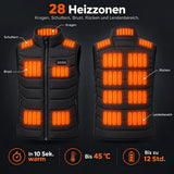 Veste chauffante sans manches unisexe PyreFit Aurina : 28 zones chauffantes au col, aux épaules, à la poitrine, au dos et au bas du dos
