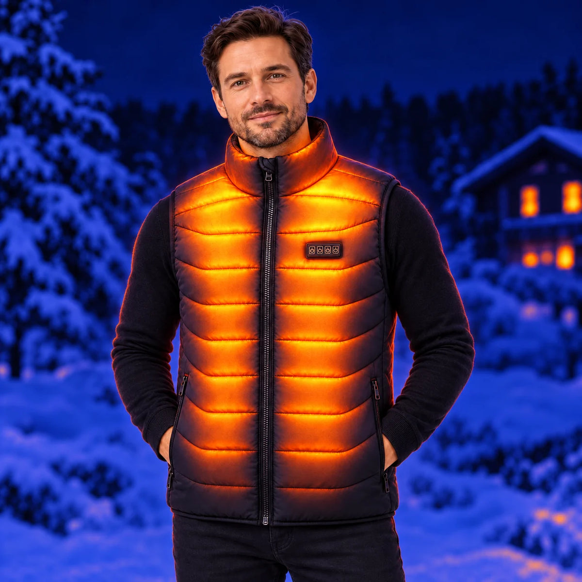 Unisex heated vest PyreFit Aurina – warmth across the collar, shoulders, chest, back and lower back