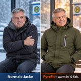 Comparaison : manteau d'hiver ordinaire et Calvero chauffant